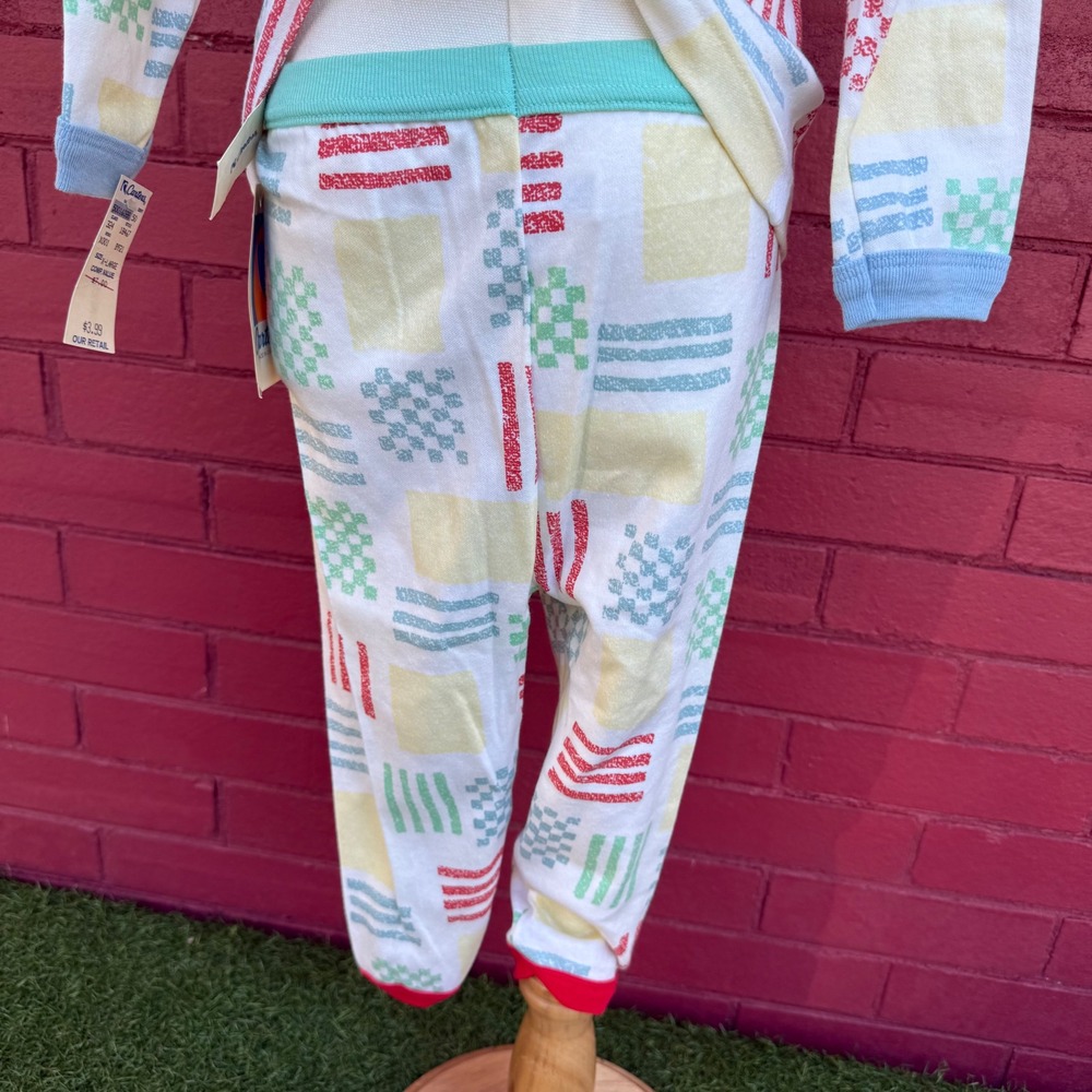 Vtg 80s Carters Outfit 100% Cotton Long Sleeve Pants Set Abstract - Picture 9 of 10